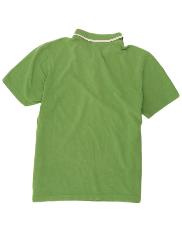 Adidas Mens Polo Shirt Large Green Striped Cotton