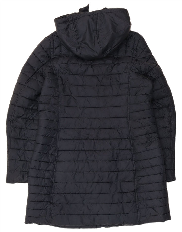Joules Womens Hooded Padded Coat UK 16 Large Navy Blue Polyester