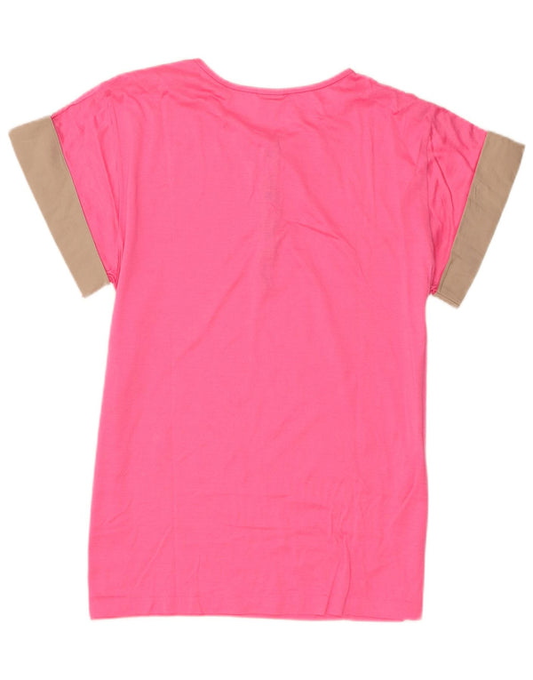 T-shirt da donna Belfe Top EU 42 Large rosa in cotone color block