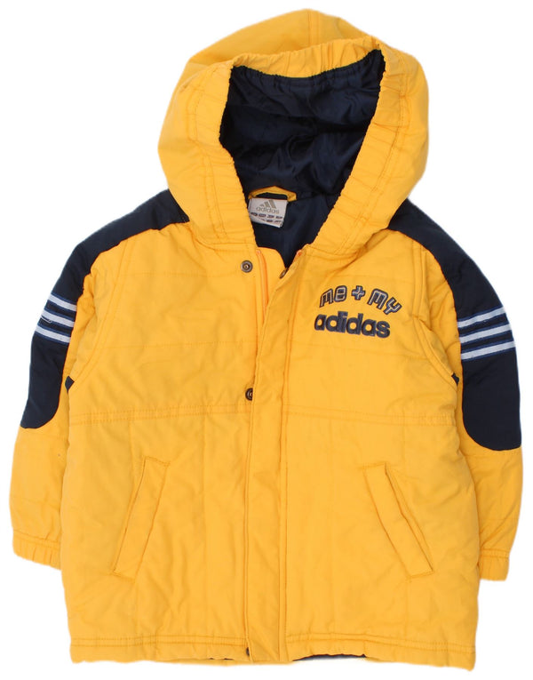 Adidas Chaqueta acolchada con gráfico para bebé niño 18-24 meses, color amarillo