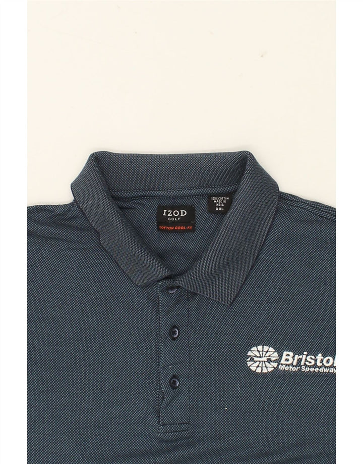 IZOD Mens Polo Shirt 2XL Navy Blue Cotton Vintage Izod and Second-Hand Izod from Messina Hembry 
