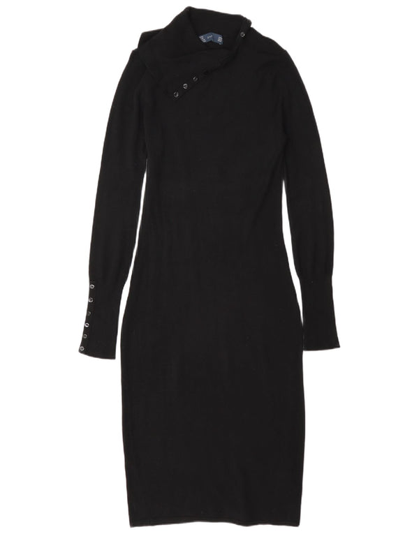 Zara Γυναικείο Bodycon Φόρεμα UK 14 Medium Black Rayon