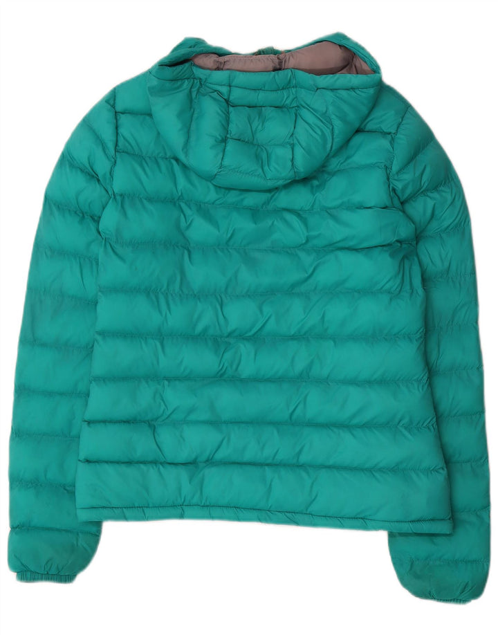 Mountain Warehouse Womens Hooded Padded Jacket UK 8 Small Green Colourblock