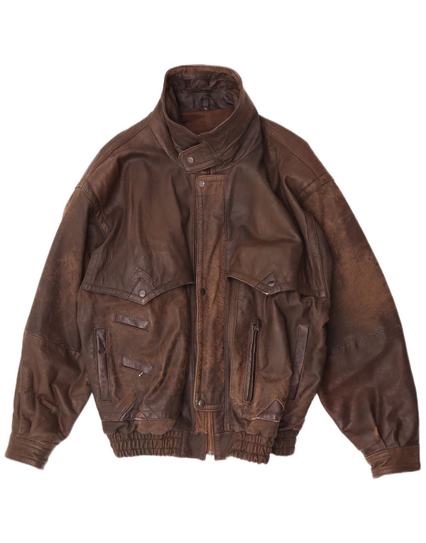 Vintage férfi bőrkabát UK 42 XL barna