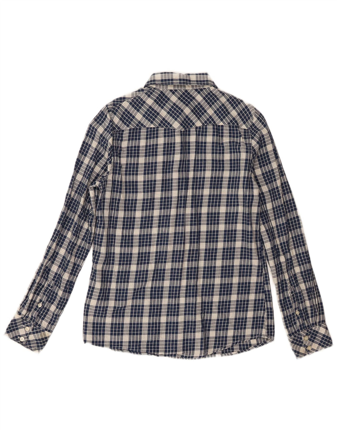 Wrangler Womens Flannel Shirt XS Navy Blue Check Cotton