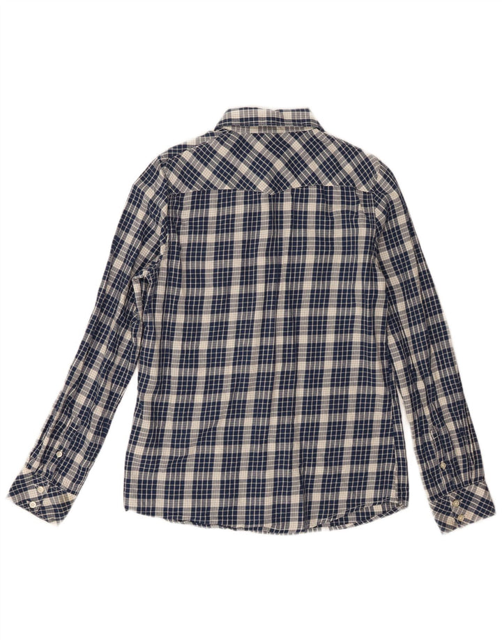 Wrangler Womens Flannel Shirt XS Navy Blue Check Cotton