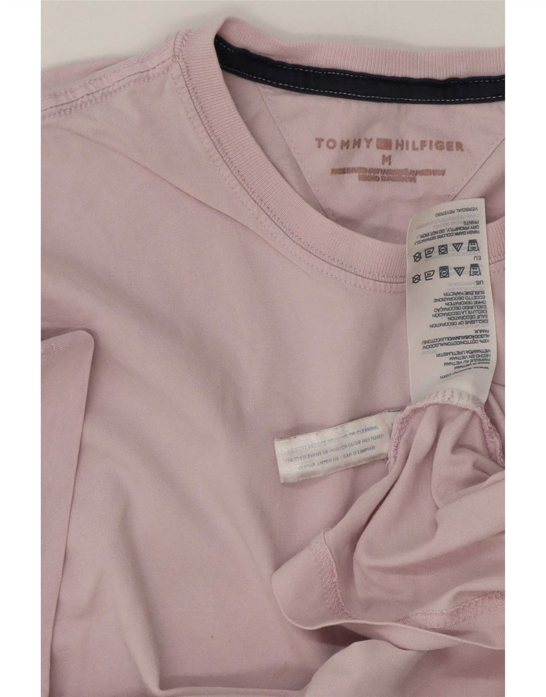 Camiseta masculina Tommy Hilfiger Top médio algodão rosa