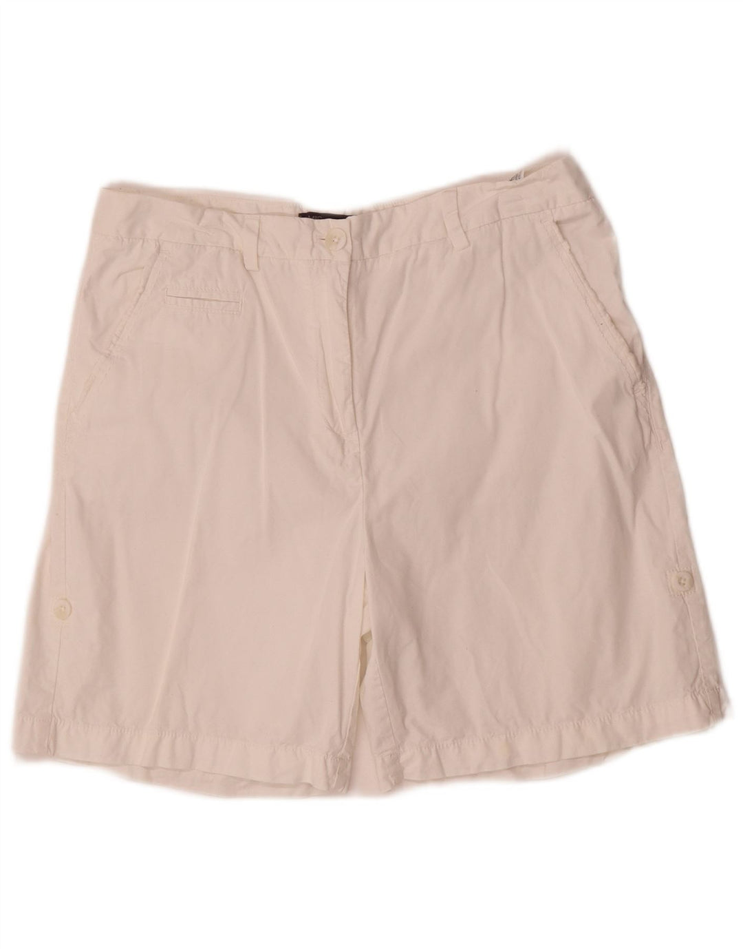 Marks & Spencer Womens Chino Shorts UK 12 Medium W30 Off White Cotton