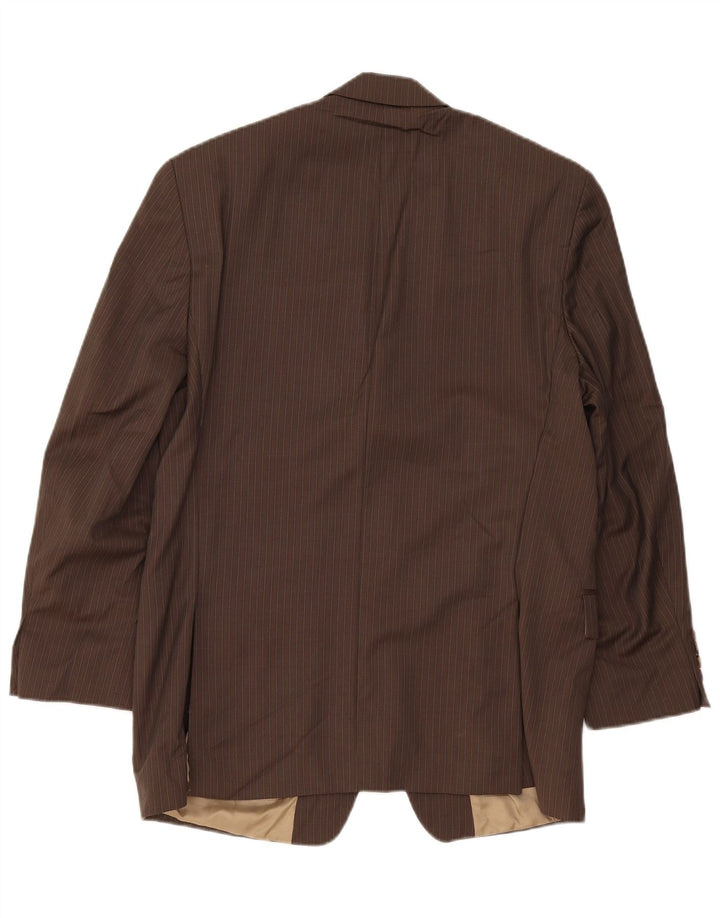 Chaps Herre 3-knaps blazerjakke UK 40 Large Brown Pinstripe New Wool