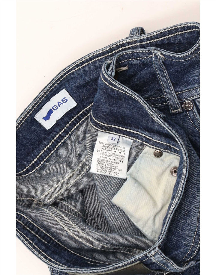 Jeans dritti effetto consumato da donna Gas W32 L30 cotone blu