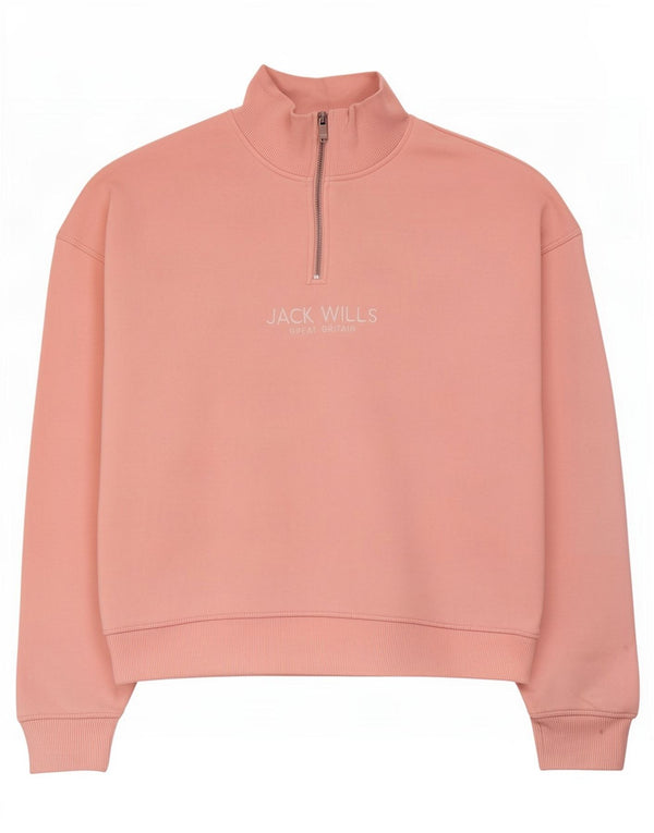 Jack Wills Womens Oversized Graphic Sweatshirt Jumper UK 12 Medium Pink