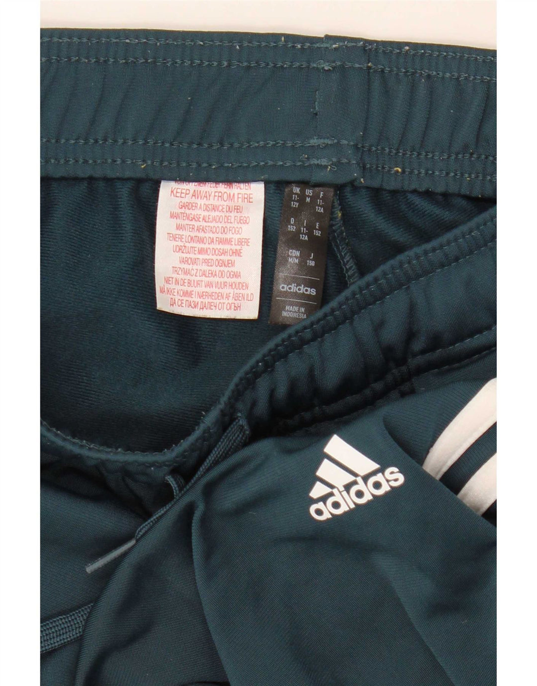 Pantaloni della tuta da ragazzo Adidas 11-12 anni in poliestere verde