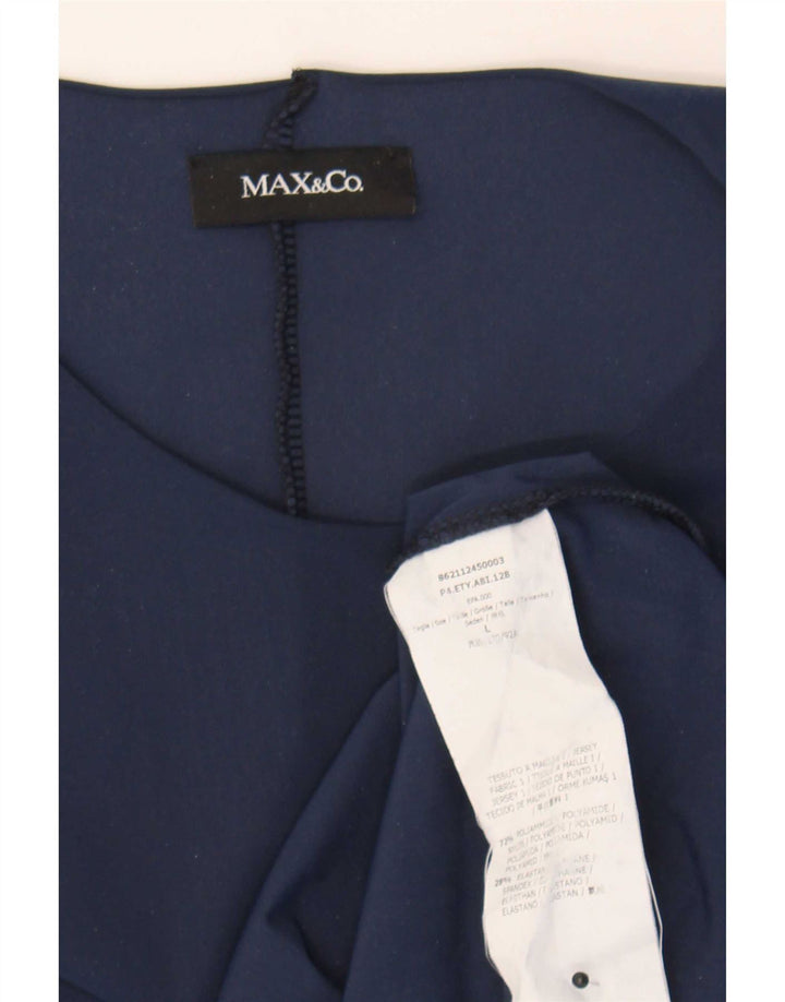 Max&Co. Womens Sleeveless A-Line Dress UK 14 Large Navy Blue Polyamide