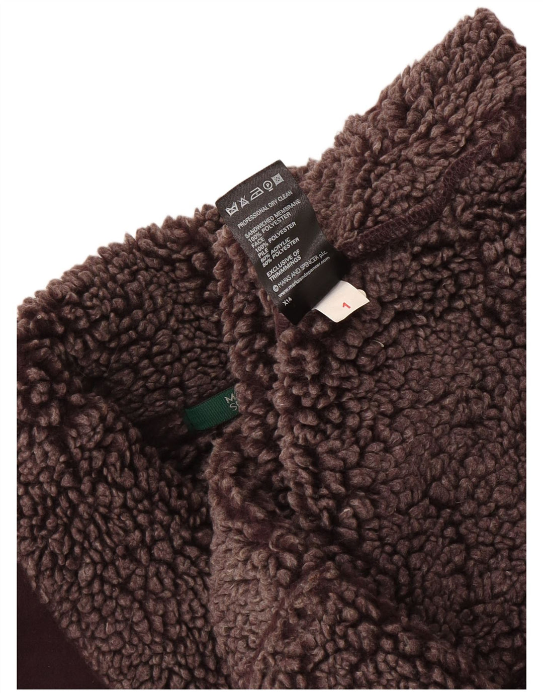 Marks & Spencer Dame Sherpa Gilet UK 12 Medium Burgundy Polyester
