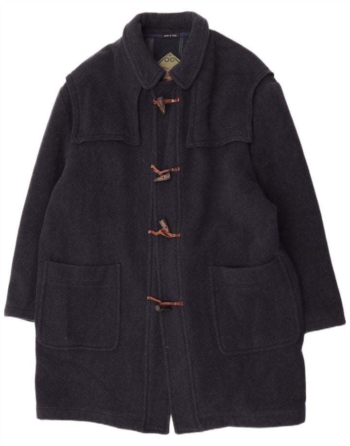 Lebole Mens Loose Fit Duffle Coat UK 42 XL Navy Blue