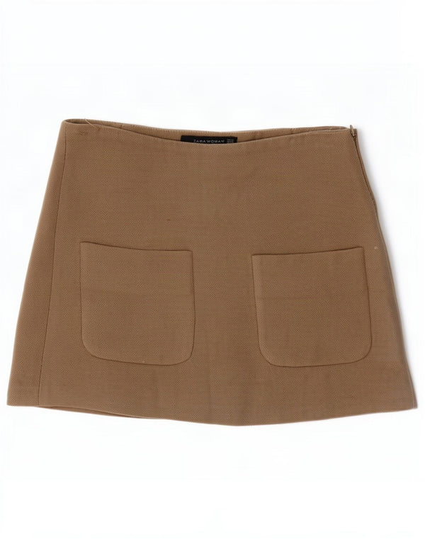 Zara Mini-nederdel til kvinder XS W24 Beige