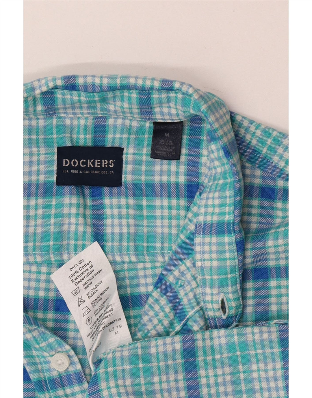 Dockers herreskjorte medium turkis ternet bomuld