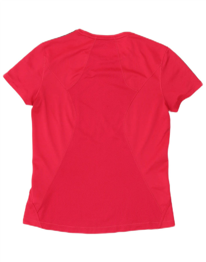 ADIDAS Dame Climalite T-Shirt Top UK 14 Medium Pink Polyester