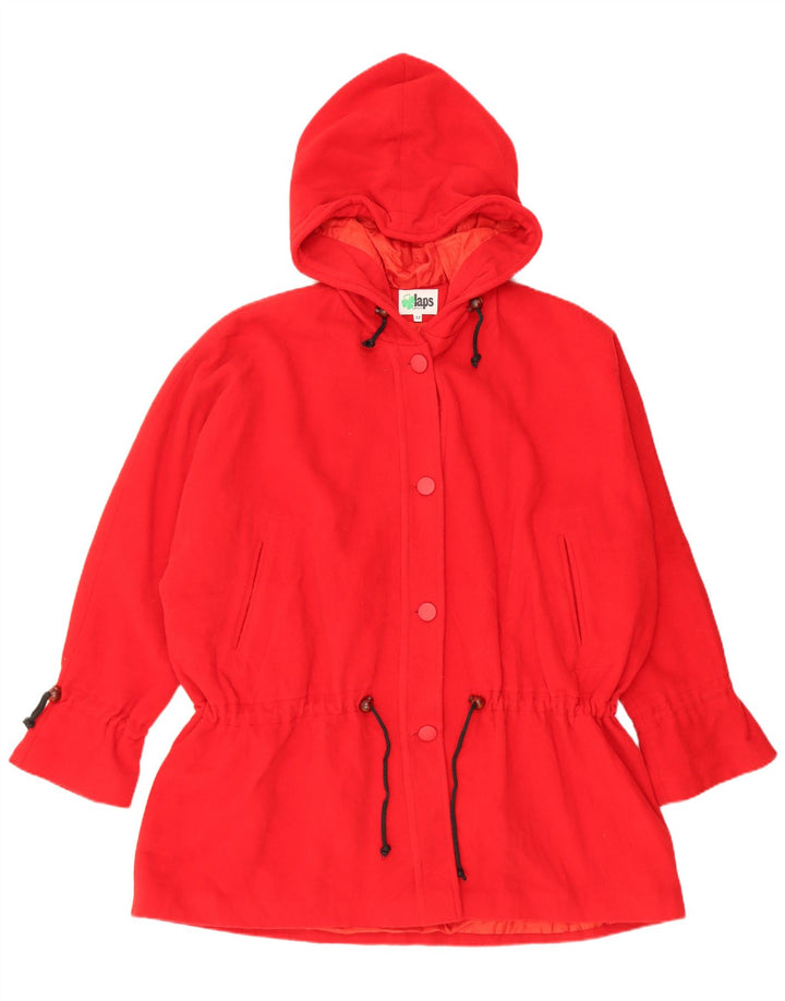 Vintage Womens Oversized Overcoat UK 14 Medium Red Wool