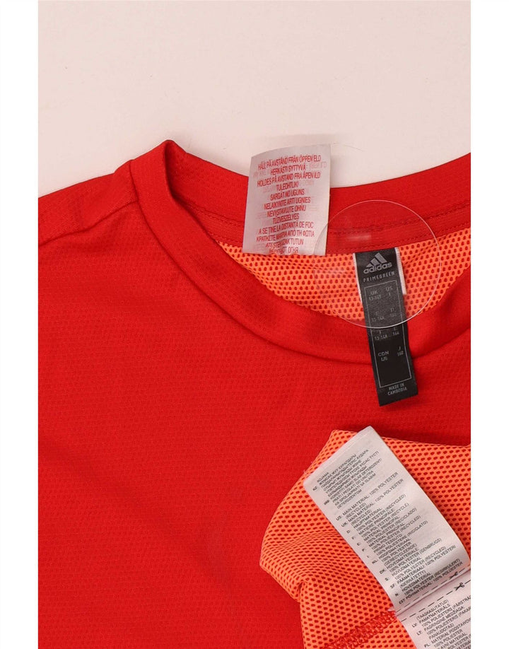 Adidas Boys T-Shirt Top 13-14 År Rød Polyester