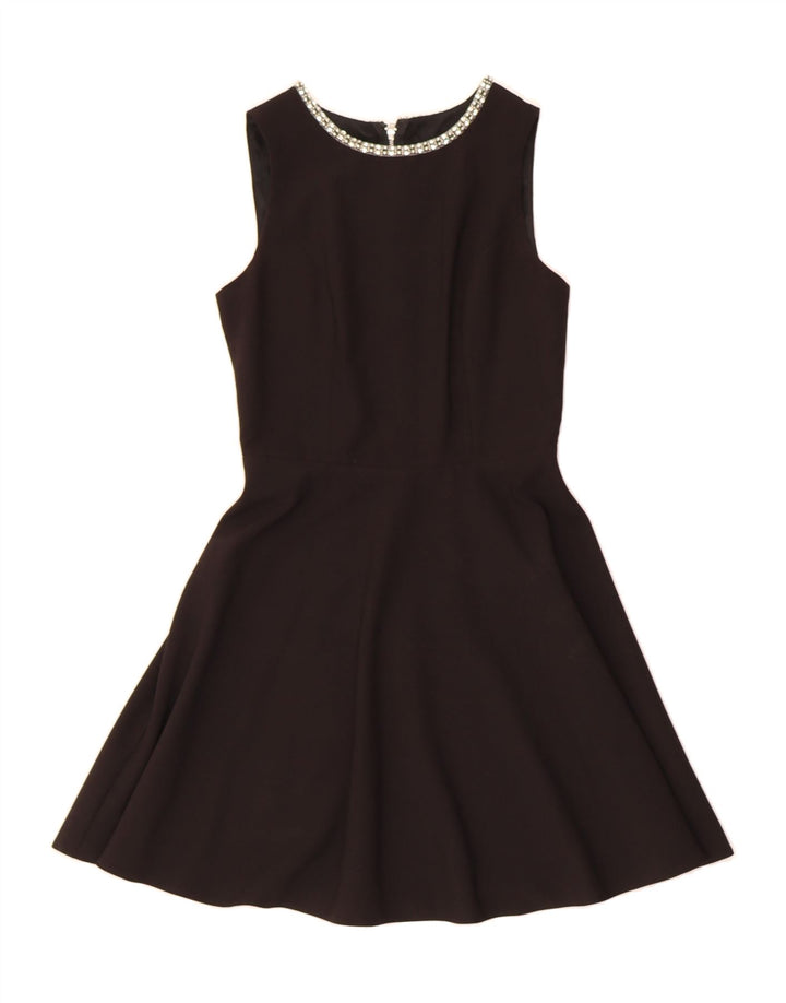 WAREHOUSE Womens Sleeveless A-Line Dress UK 8 Small  Black Polyester Vintage Warehouse and Second-Hand Warehouse from Messina Hembry 