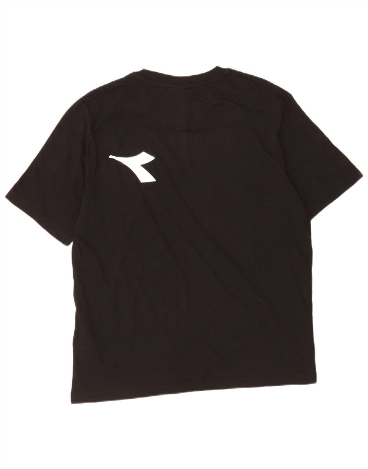 Diadora Mens Graphic T-Shirt Top Small Black Cotton