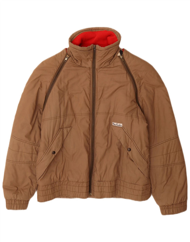 Pierre Cardin Mens Bomber Jacket UK 40 Large Brown Cotton