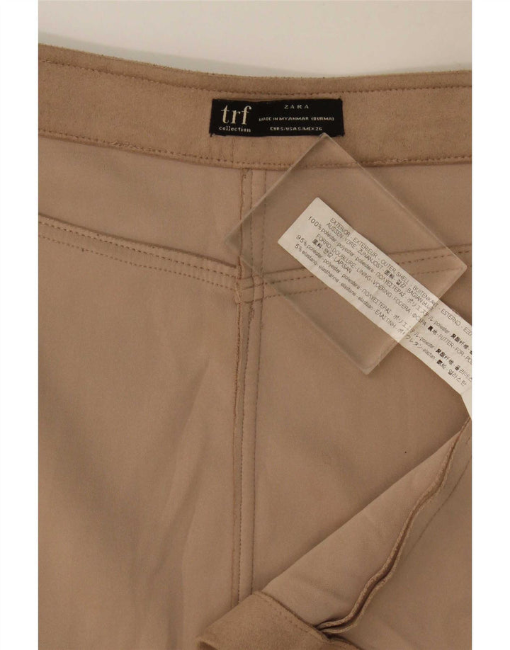 Minigonna Zara da donna piccola W27 poliestere marrone