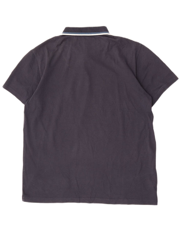 Polo da uomo Penguin grande in cotone a righe blu navy