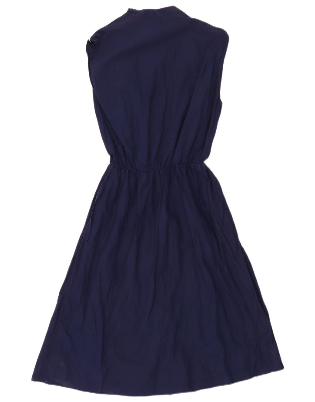 Vintage Womens Sleeveless Maxi Dress UK 12 Medium Navy Blue