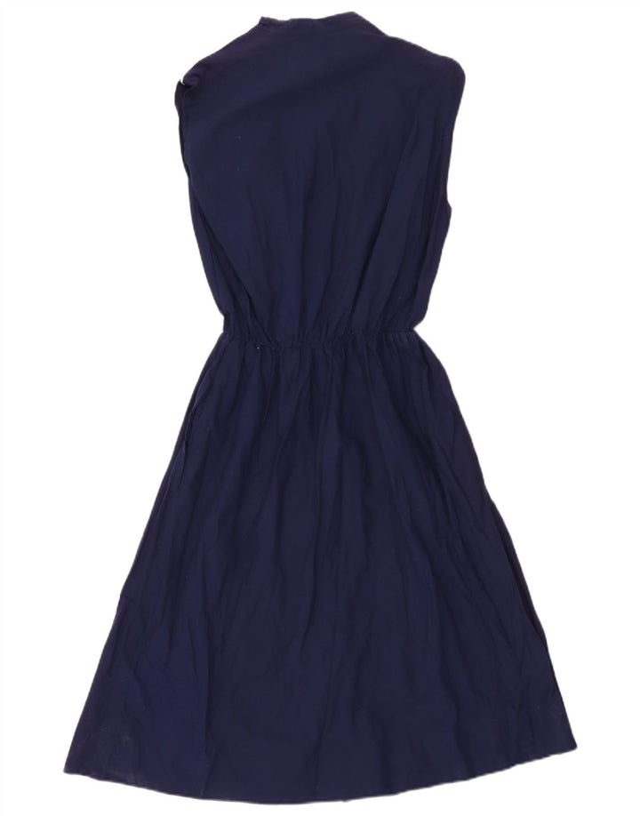 Vintage Womens Sleeveless Maxi Dress UK 12 Medium Navy Blue