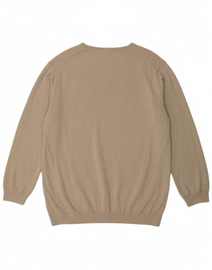 S.OLIVER Suéter masculino com gola redonda 2XL algodão bege