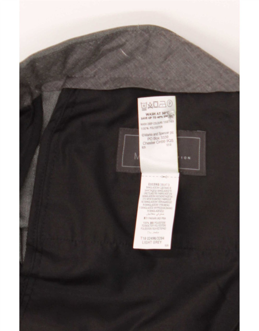 Marks & Spencer Mens Regular Fit Suit Trousers W36 L29 Grey Polyester