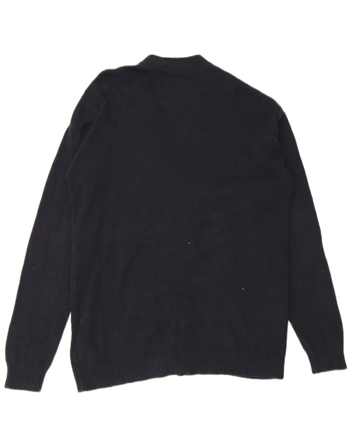 Jack & Jones Mens Cardigan Sweater Large Navy Blue Cotton