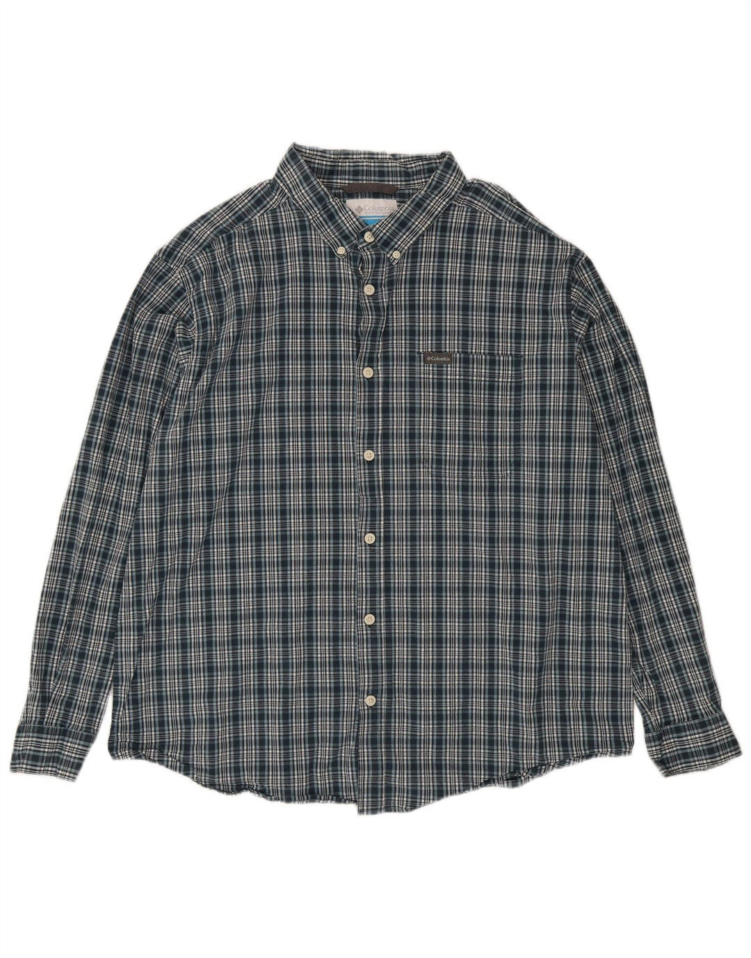Camicia da uomo Columbia 2XL cotone a quadri verdi