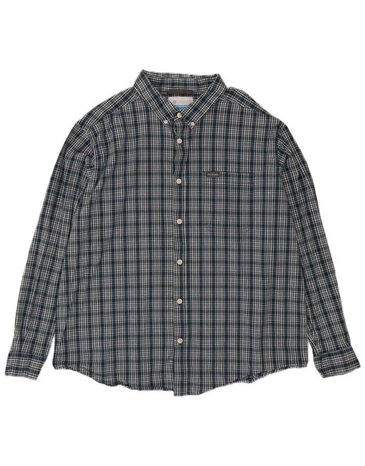 Camicia da uomo Columbia 2XL cotone a quadri verdi