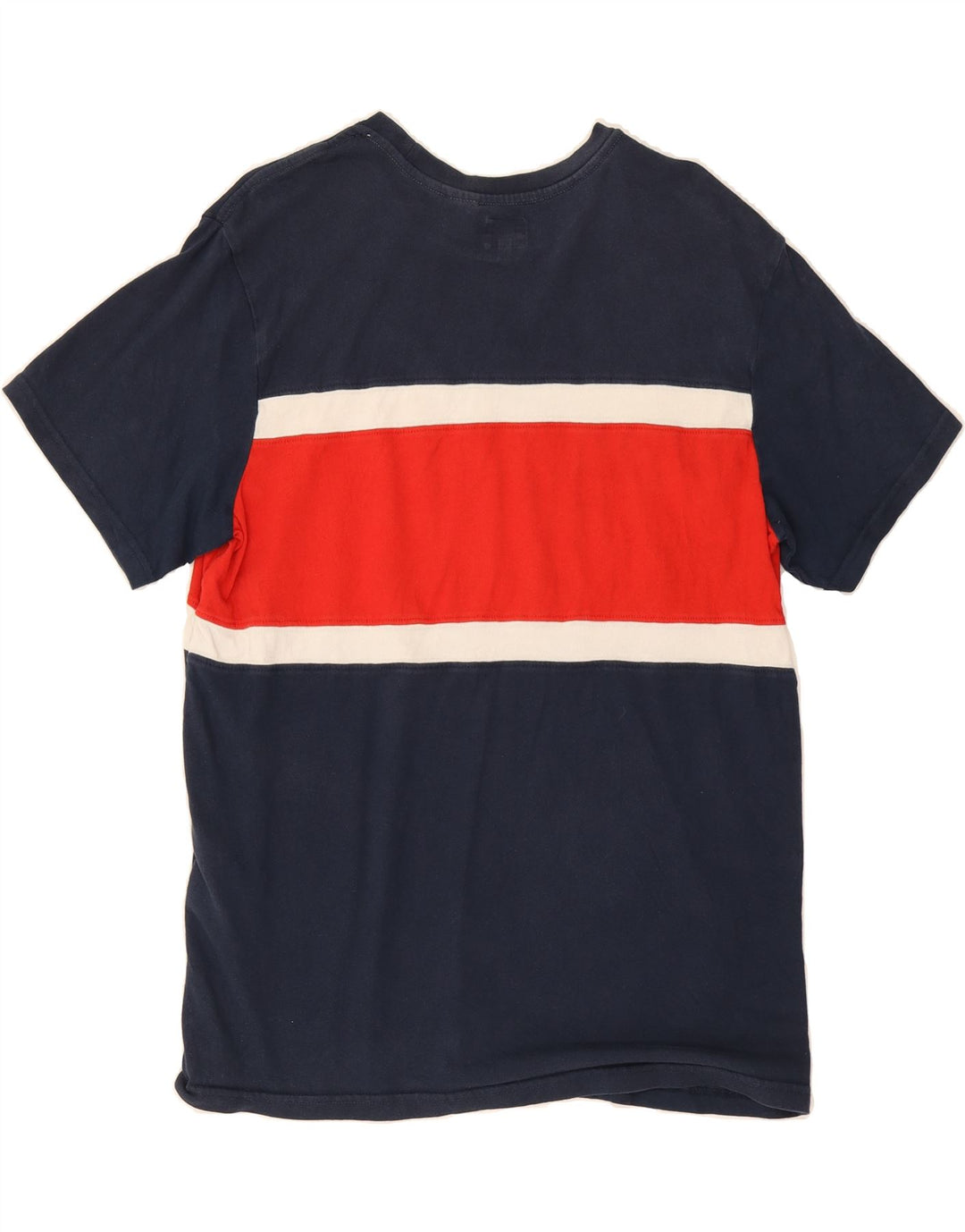 LEVI'S Mens Graphic T-Shirt Top Medium Navy Blue Colourblock Cotton Vintage Levi's and Second-Hand Levi's from Messina Hembry 