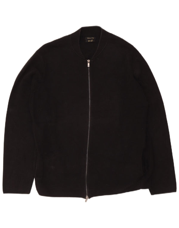 Massimo Dutti Herren Strickjacke 2XL Schwarz Baumwolle
