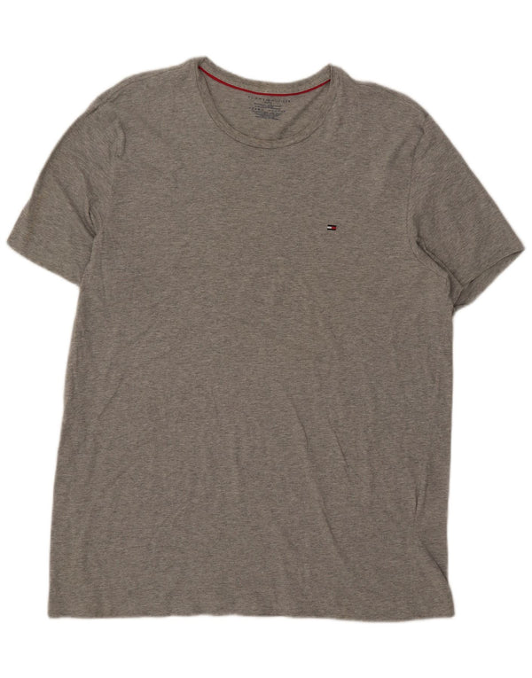Tommy Hilfiger Mens T-Shirt Top XL Grey Flecked Cotton