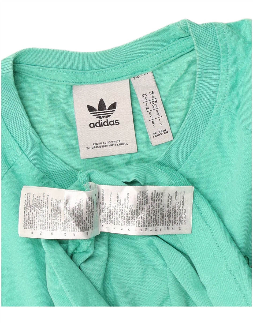 Adidas Mens Graphic T-Shirt Top Small Turquoise Cotton
