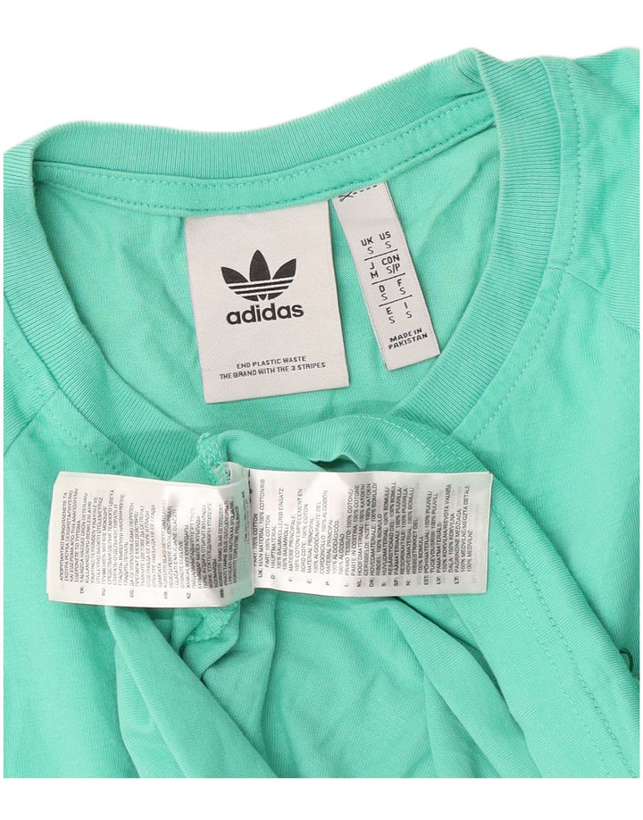 Adidas Mens Graphic T-Shirt Top Small Turquoise Cotton