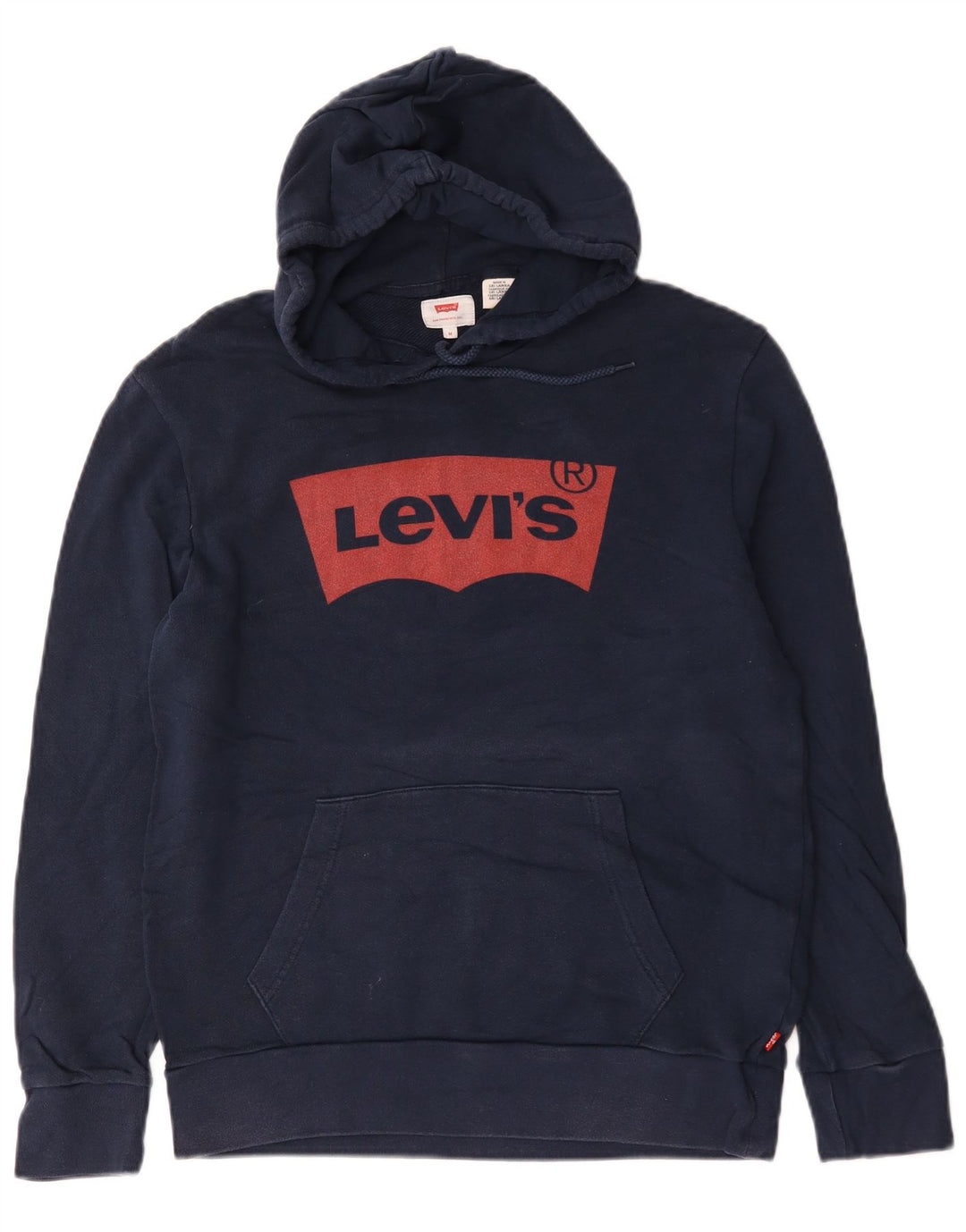 Męski sweter z kapturem Levi's z grafiką, średni granatowy, bawełniany