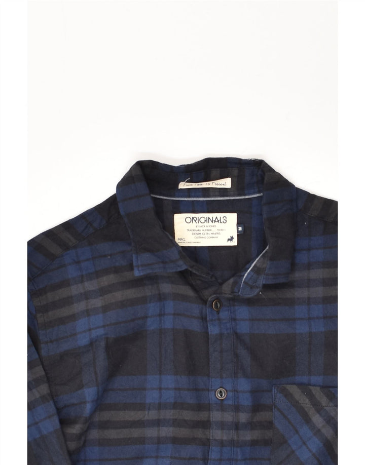 JACK & JONES Mens Shirt Medium Navy Blue Check Cotton | Vintage Jack & Jones | Thrift | Second-Hand Jack & Jones | Used Clothing | Messina Hembry 