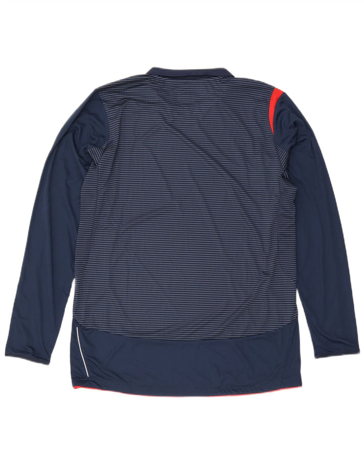 Umbro Herre Top Langærmet Medium Marineblå Stribet Polyester