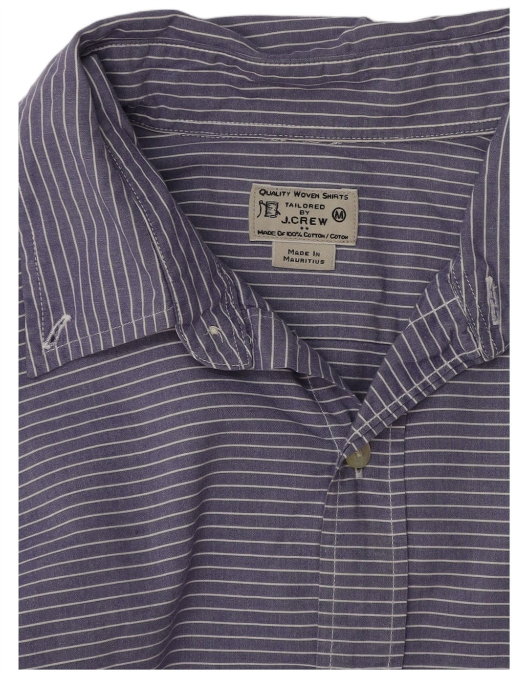 J. CREW Herrenhemd aus mittelvioletter Nadelstreifen-Baumwolle