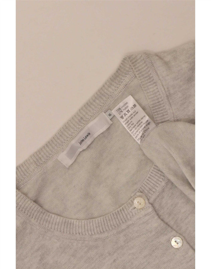 John Lewis Dame Cardigan Sweater UK 16 Large Grå Viscose