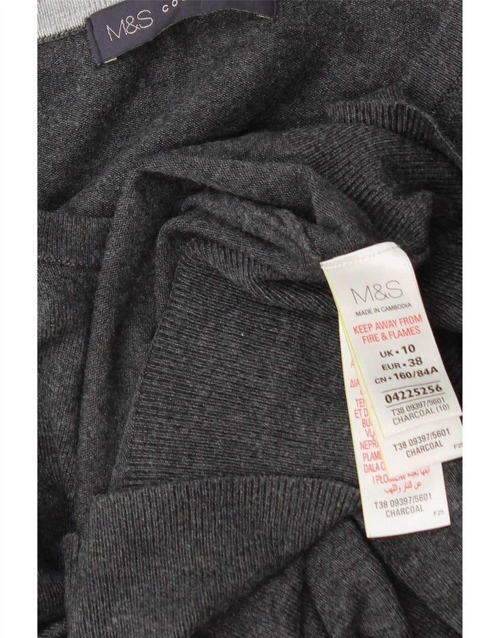 Marks & Spencer Womens Cardigan Sweater UK 10 Small Grey Viscose