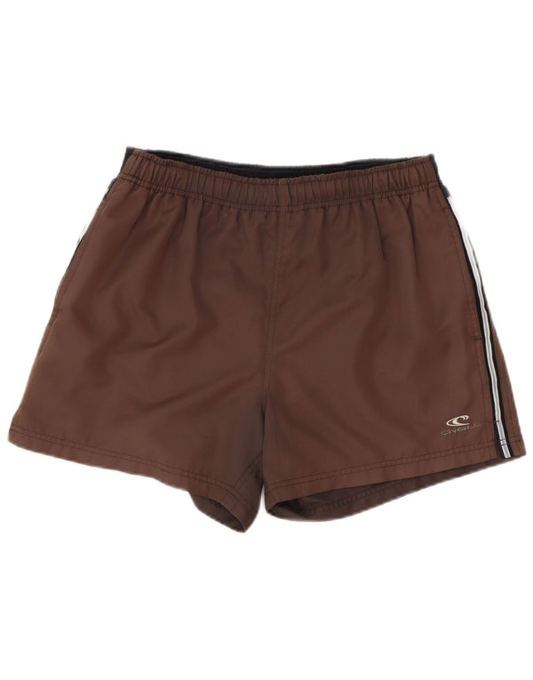 O'Neill Mens Swimming Shorts Small Brown Striped Polyester