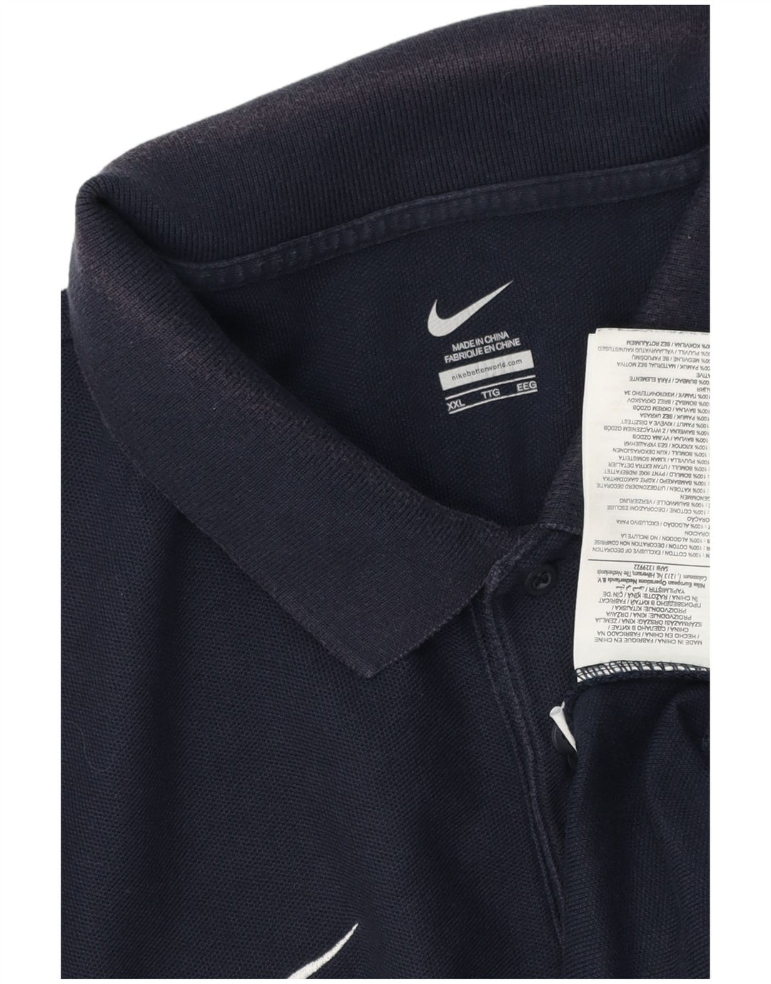 Nike Mens Polo Shirt 2XL Navy Blue Cotton
