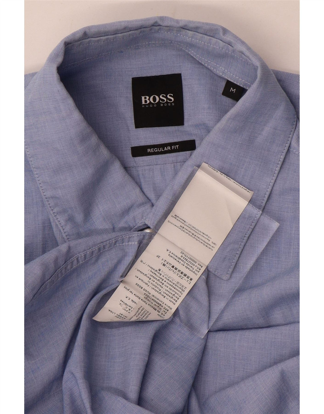 Camisa Hugo Boss Hombre Regular Fit Algodón Azul Medio